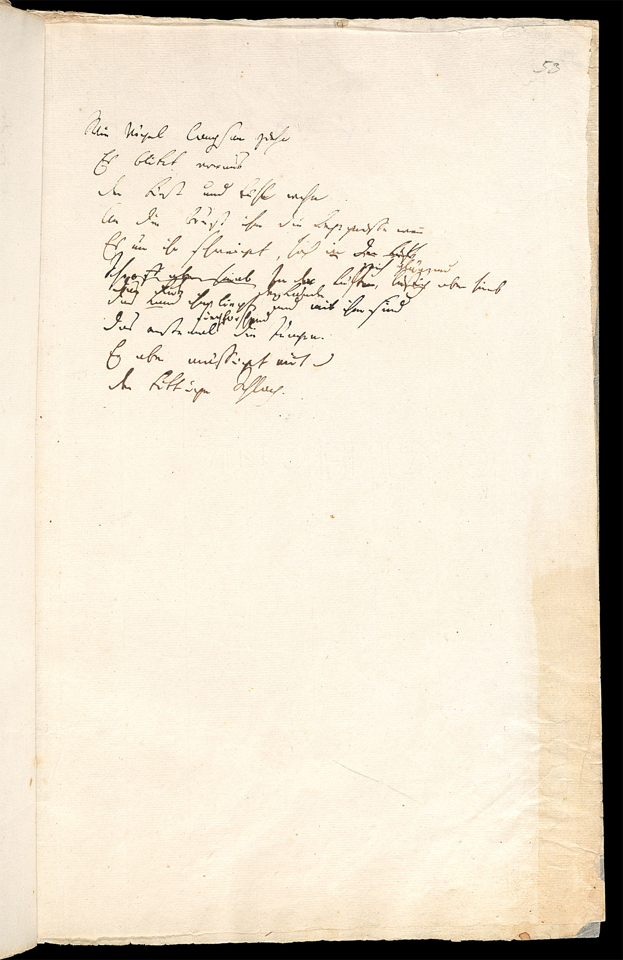Friedrich Hölderlin, Homburger Folioheft, Seite 53, Wie Vögel langsam ziehn…, Handschrift