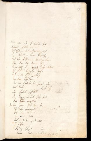 Friedrich Hölderlin, Homburger Folioheft, Seite 47, Wenn aber die Himmlischen…, Handschrift