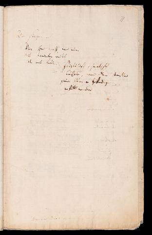 Friedrich Hölderlin, Homburger Folioheft, Seite 71, Wir singen aber…, Handschrift